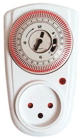 טיימר שקע תקע +מחוגים 24 שעות TIS-12A OMEGA